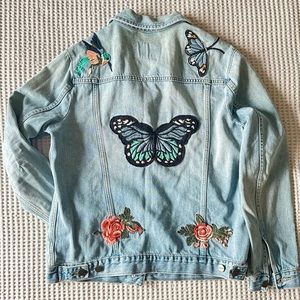 SANCTUARY embroidered denim jacket sz small